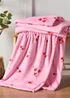 Catherine Lansfield Heart Cosy Fleece Oversized 200x240cm Blanket Throw Pink - One Size Image 1