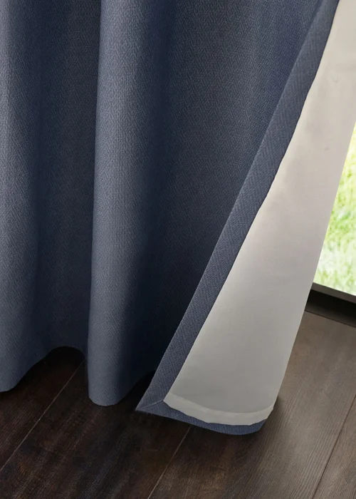 Catherine Lansfield Melville Lined Eyelet Curtains Blue - 46X X 72D (116x183cm) Image 4