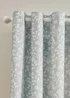 Catherine Lansfield Brooke Floral Lined Eyelet Curtains Duck egg Blue - 46W X 54D (117x137cm) Image 1