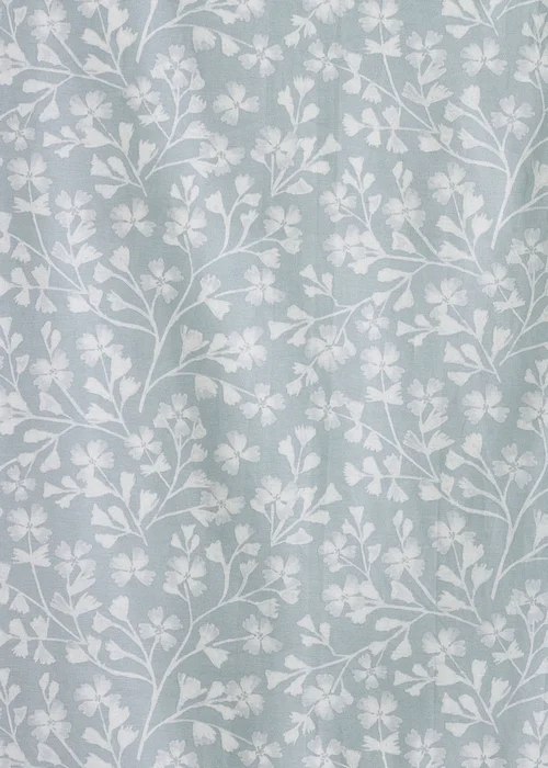 Catherine Lansfield Brooke Floral Lined Eyelet Curtains Duck egg Blue - 46W X 54D (117x137cm) Image 3