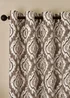 Pineapple Elephant Suri Geo Lined Eyelet Curtains Natural - 46W X 54D (117x137cm) Image 1