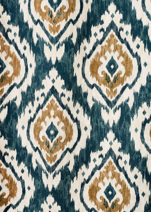 Pineapple Elephant Suri Geo Lined Eyelet Curtains Teal Green - 66W X 54D (168x137cm) Image 3