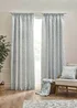 Catherine Lansfield Brooke Floral Lined Pencil Pleat Curtains Duck egg Blue - 66W X 54D (168x137cm) Image 2
