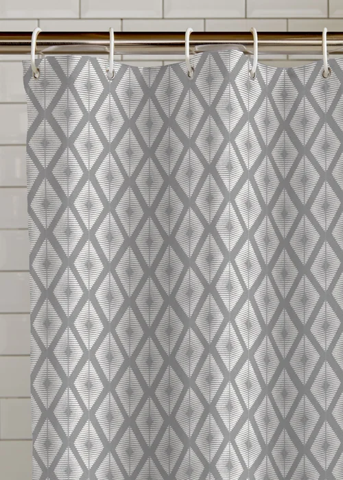 Catherine Lansfield Aztec Diamond Shower Curtain - One Size Image 2
