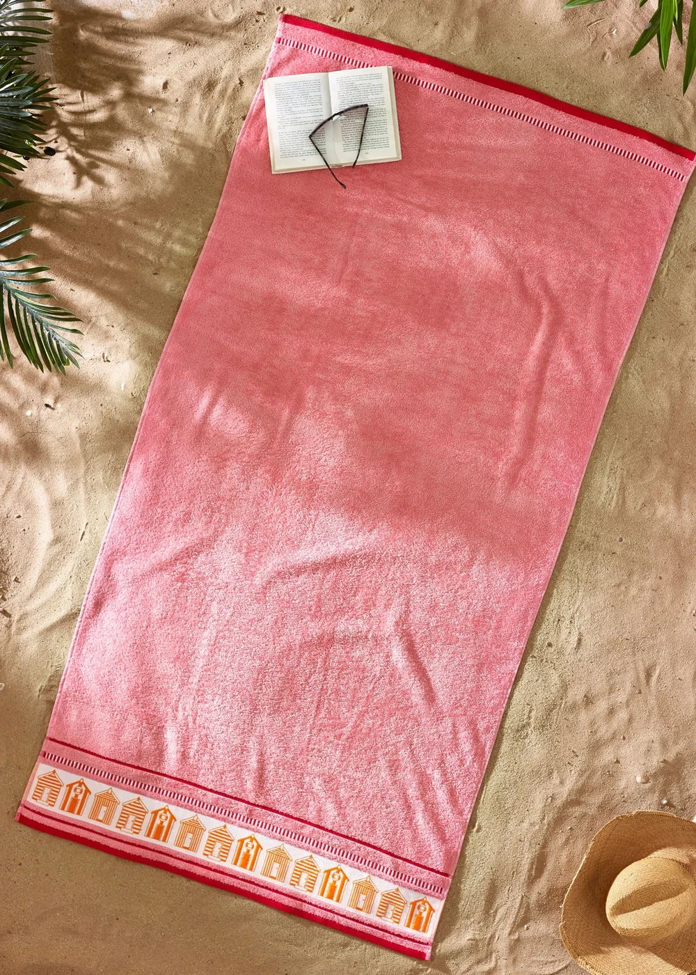 Catherine Lansfield Beach Huts Cotton Extra Large Beach Towel - One Size Image 1