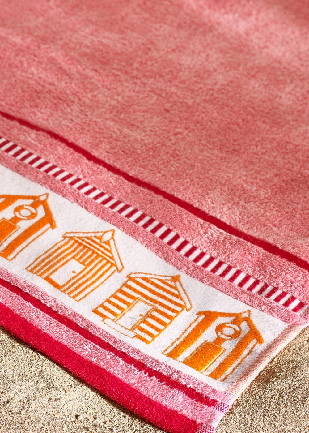 Catherine Lansfield Beach Huts Cotton Extra Large Beach Towel - One Size Image 2