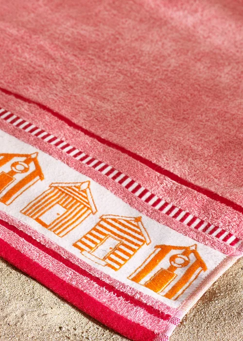 Catherine Lansfield Beach Huts Cotton Extra Large Beach Towel - One Size Image 2