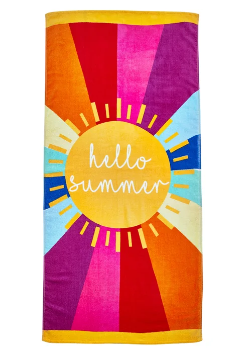Catherine Lansfield Hello Summer Cotton Beach Towel - One Size Image 3