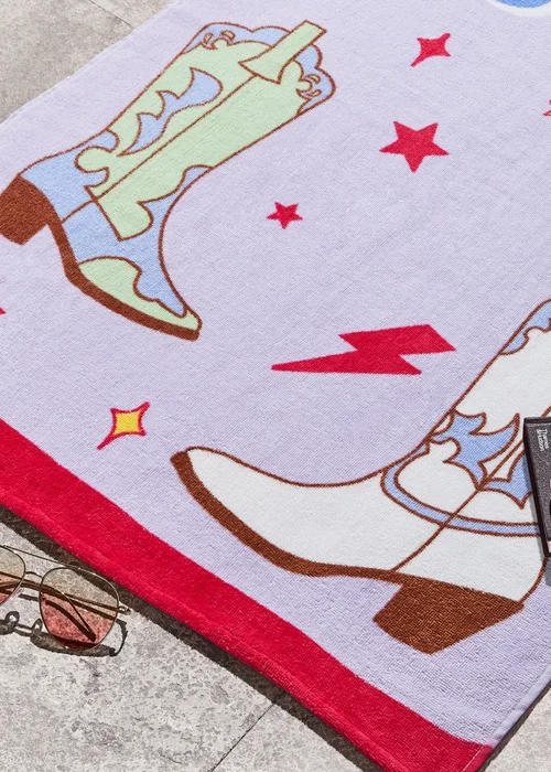 Sassy B Howdy Cowgirl Cotton Beach Towel - One Size Image 2