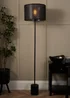BHS Wych Marble Base Floor Lamp Black (150cm x 35cm) - One Size Image 3