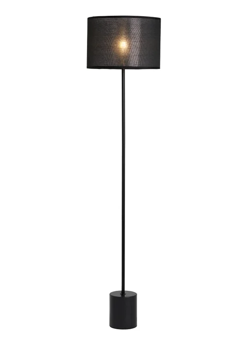 BHS Wych Marble Base Floor Lamp Black (150cm x 35cm) - One Size Image 5