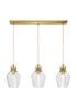 BHS Athea Brass & Bubble Glass 3 Light Diner (34-132cm x 80cm) - One Size Image 5