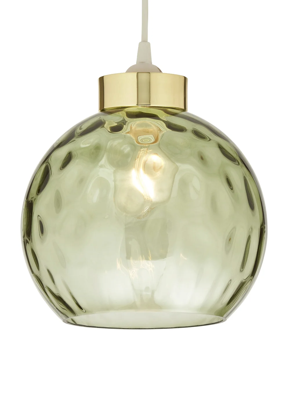 BHS Dalton Dimpled Glass Ball Easyfit Green (22cm x 25cm) - One Size Image 5
