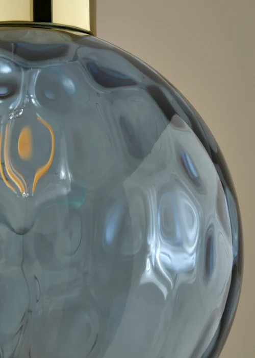 BHS Dalton Dimpled Glass Ball Easyfit Blue (22cm x 25cm) - One Size Image 4