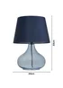 BHS Elder Glass Table Lamp Blue (33cm x 24cm) - One Size Image 6