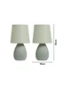 BHS Alder Teardrop Ceramic Table lamp TWIN PACK Green (32cm x 18cm) - One Size Image 6