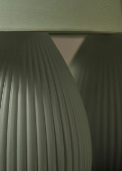 BHS Alder Teardrop Ceramic Table lamp TWIN PACK Green (32cm x 18cm) - One Size Image 4