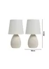 BHS Alder Teardrop Ceramic Table lamp TWIN PACK Cream (32cm x 18cm) - One Size Image 6