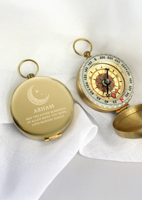 Personalised Memento Company Gold Eid & Ramadan Keepsake Compass - One Size Image 3