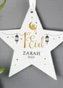 Personalised Memento Company White 1st Eid Wooden Star Decoration - One Size Image 2