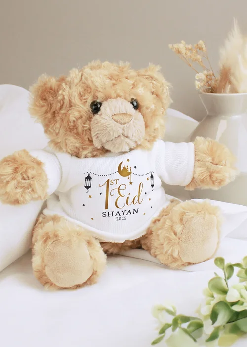 Personalised Memento Company Brown 1st Eid Teddy Bear - One Size Image 1