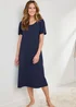 Cotton Traders Dark Blue 2 Pack Short Sleeve Nightdresses - Size 26-28 Image 2