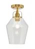 BHS Athea Brass & Bubble Glass 1 Light Flush (35cm x 21cm) - One Size Image 5
