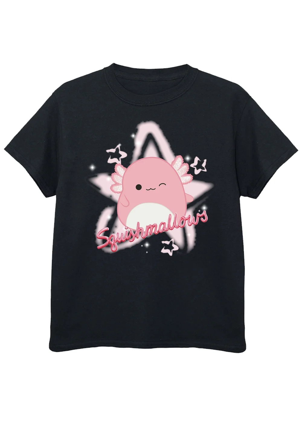 Squishmallows Archie Star Girls Black T-Shirt (5-13 Years) - Age 9-11 Years Image 1