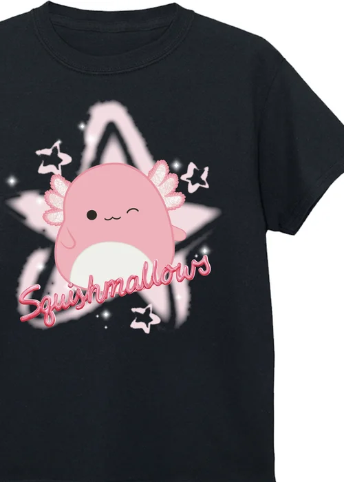 Squishmallows Archie Star Girls Black T-Shirt (5-13 Years) - Age 9-11 Years Image 2