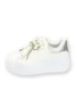 Love Lemonade Silver Sparkly Pearl Bow Chunky Trainers - Size 3 Image 4