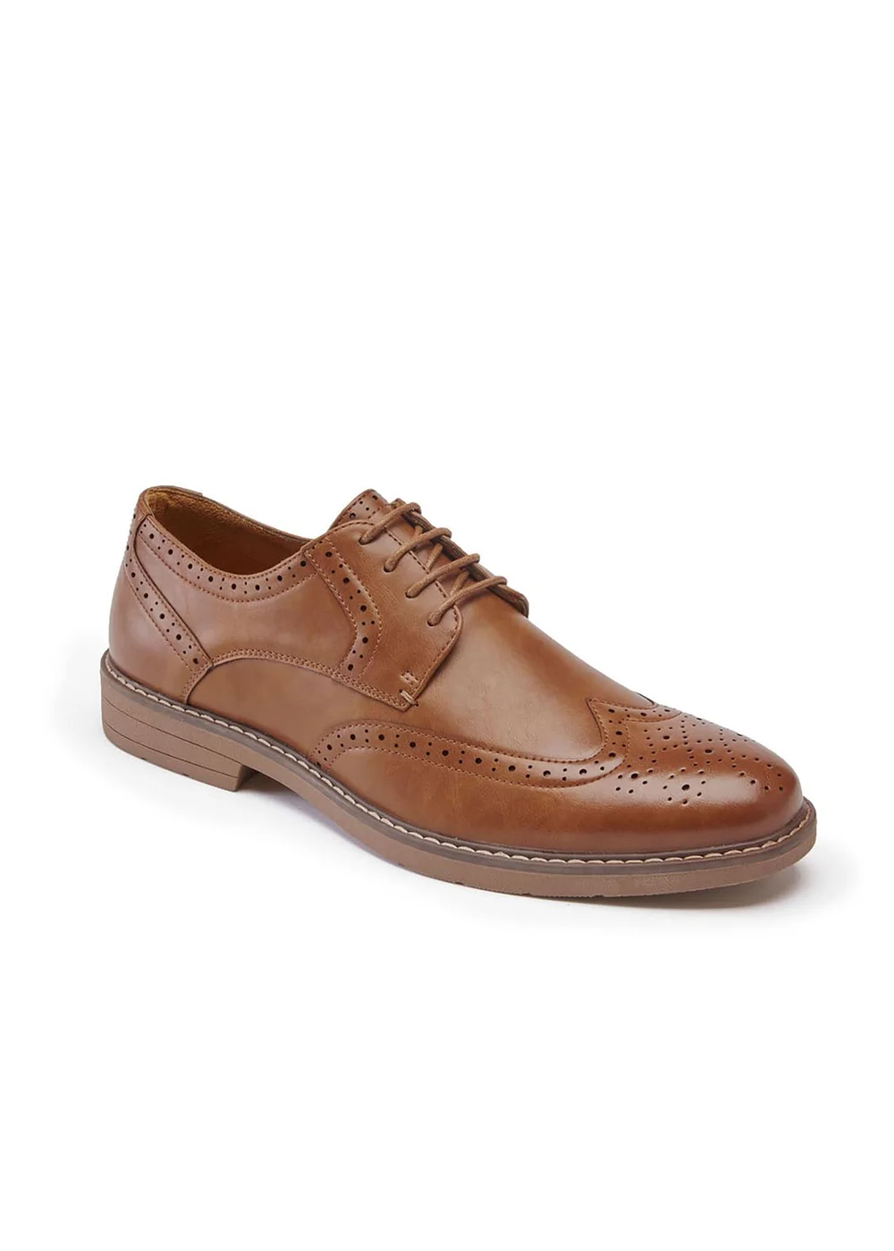 Cotton Traders Chestnut Lace-Up Brogues - Size 8 Image 1