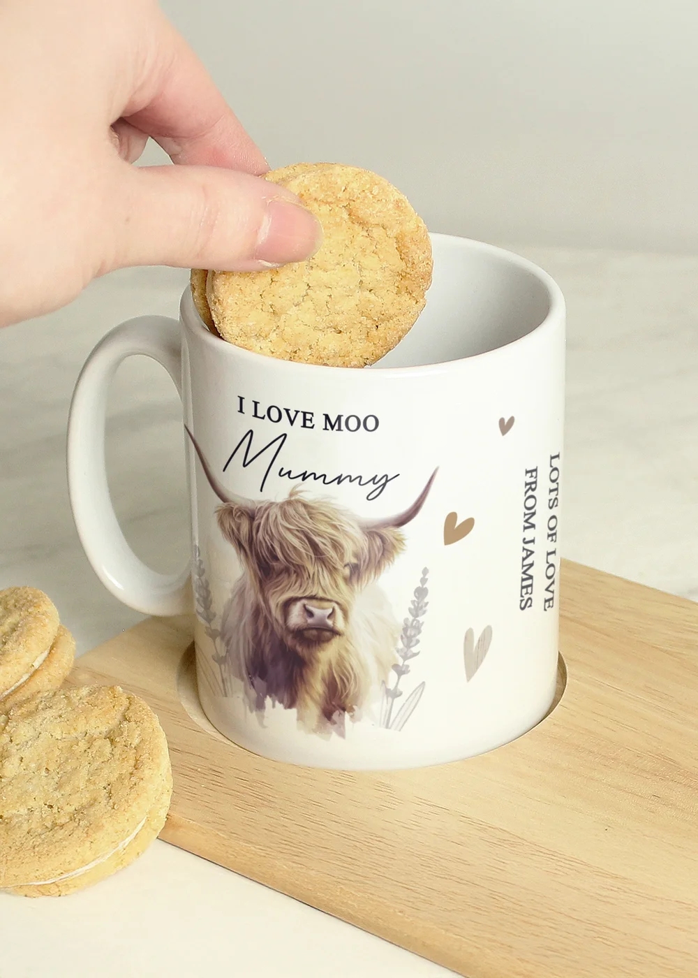 Personalised Memento Company Highland Cow White Ceramic Mug - One Size Image 2