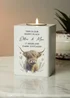Personalised Memento Company Highland Cow White Wooden Tealight Holder - One Size Image 3