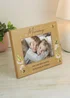 Personalised Memento Company Floral Bee 6x4 Brown Oak Finish Photo Frame - One Size Image 3