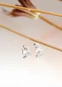Golden Moments Sterling Silver CZ Concertinaed-Heart Stud Earrings - One Size Image 2