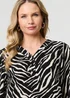 Izabel London Black Zebra Print V-Neck Long Sleeve Blouse - 10 Image 3