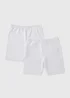 2 Pack Girls White Cycling Shorts (3-13yrs) - Age 7 Years Image 1
