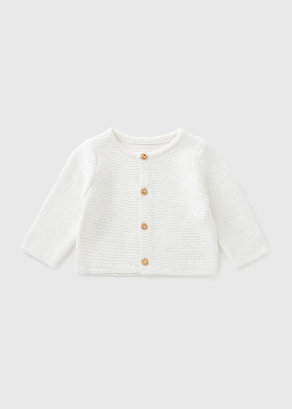 Baby Cream Knitted Cardigan (Newborn-23mths) - Up to 1 Month Image 1