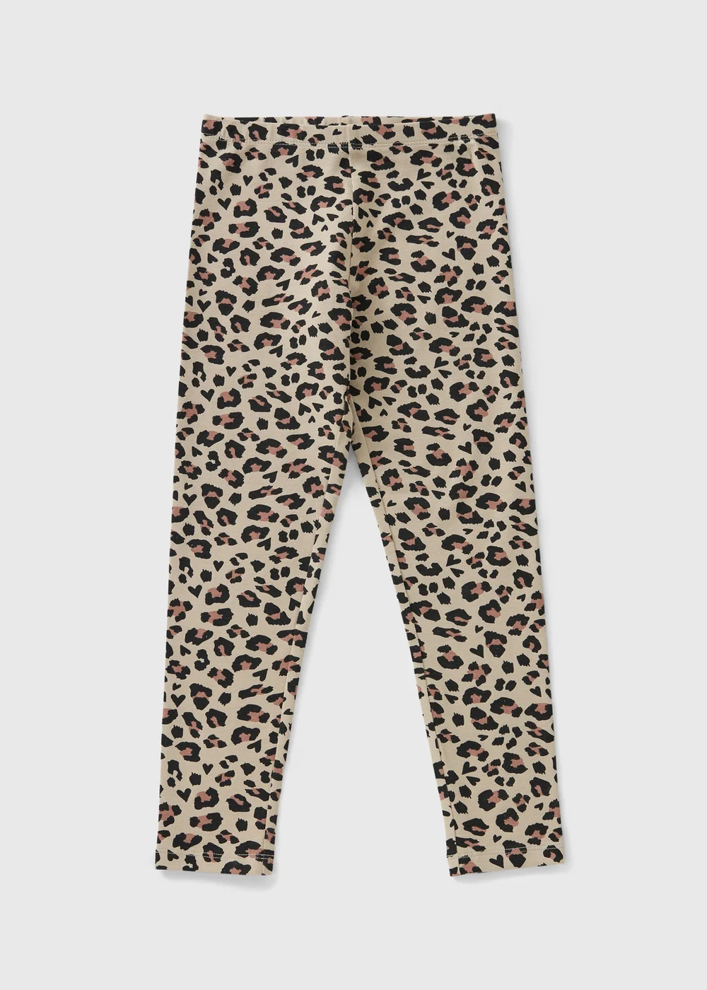 Girls Beige Leopard Leggings (7-15yrs) - Age 14 Years Image 1