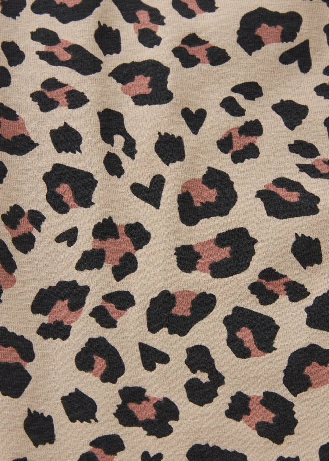 Girls Beige Leopard Leggings (7-15yrs)