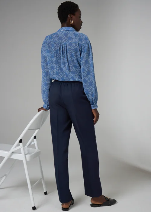 Et Vous Navy Snaffle Trousers - Size 08 29 leg Image 3