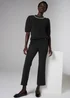 Et Vous Petite Black Ribbed Trousers - Size 08 27 leg Image 1