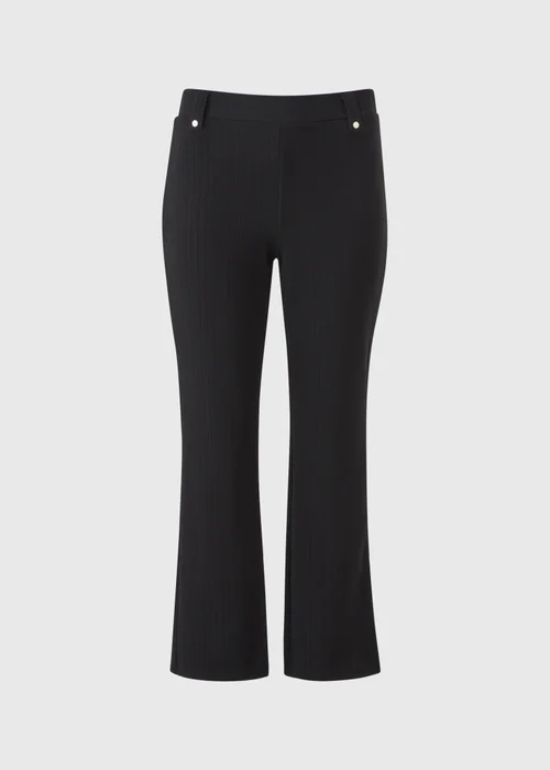 Et Vous Petite Black Ribbed Trousers - Size 08 27 leg Image 3
