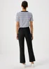 Et Vous Navy Rib Petite Trousers - Size 08 27 leg Image 2