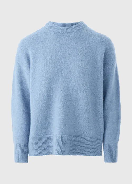 Light Blue Oversized Fluffy Knit Jumper - S Image 2