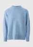 Light Blue Oversized Fluffy Knit Jumper - S Image 2