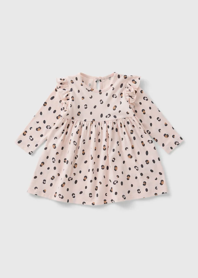 Girls Pink Leopard Dress (Newborn-23mths)