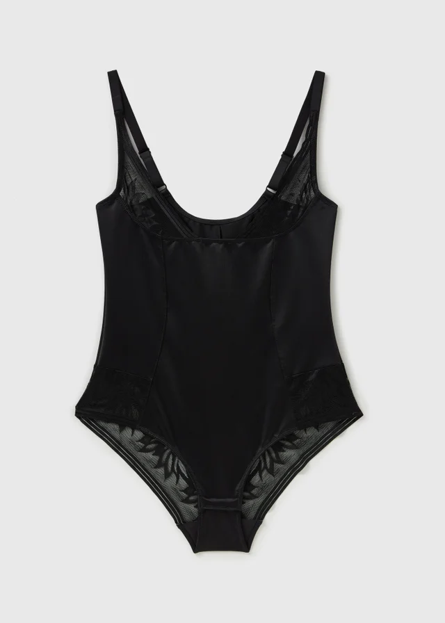 Black Firm Control Shaping Wear Your Own Bra Bodysuit
