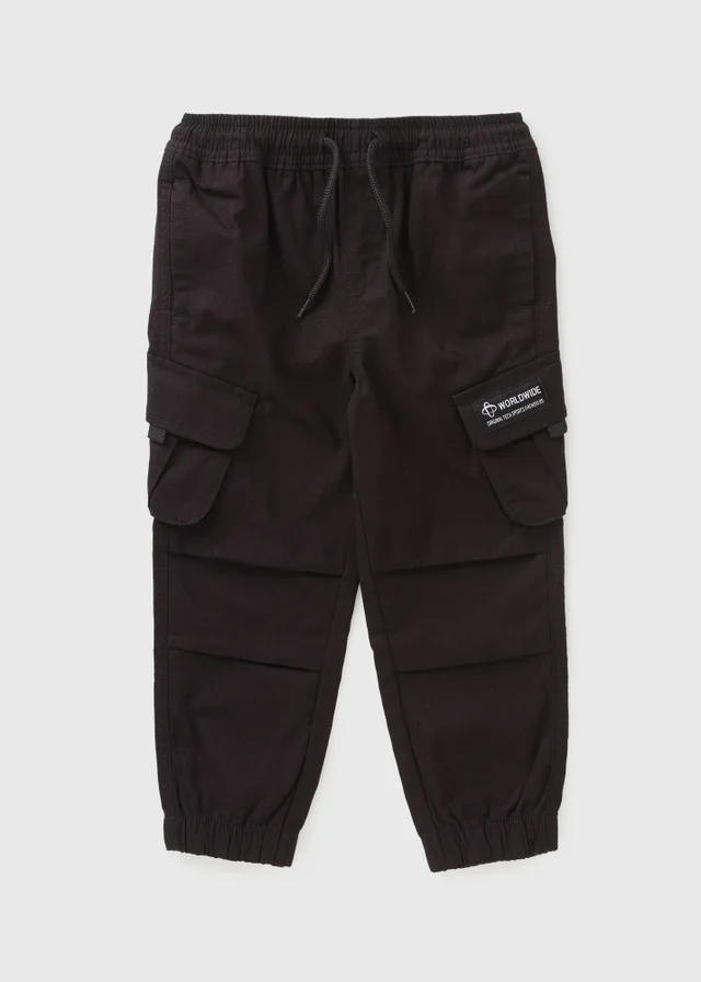 Boys Black Ripstop Cargo Trousers (1-7yrs)