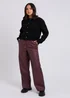 Urban Bliss Burgundy PU Wide Leg Elasticated Trouser - Size 10 Image 4